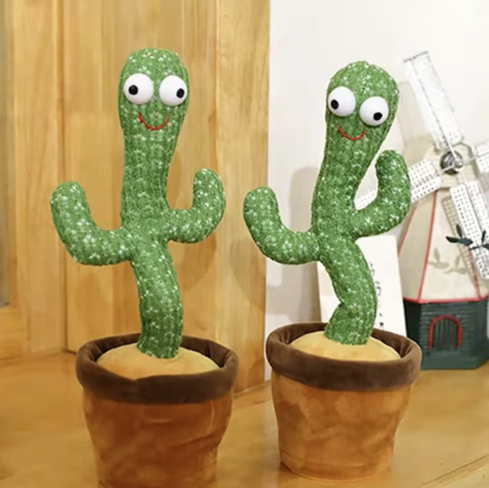 Jucarie Cactus Dansator, 20 melodii pentru copii, Danseaza, Canta, Vorbeste si Inregistreaza, Inaltime 35cm, Verde