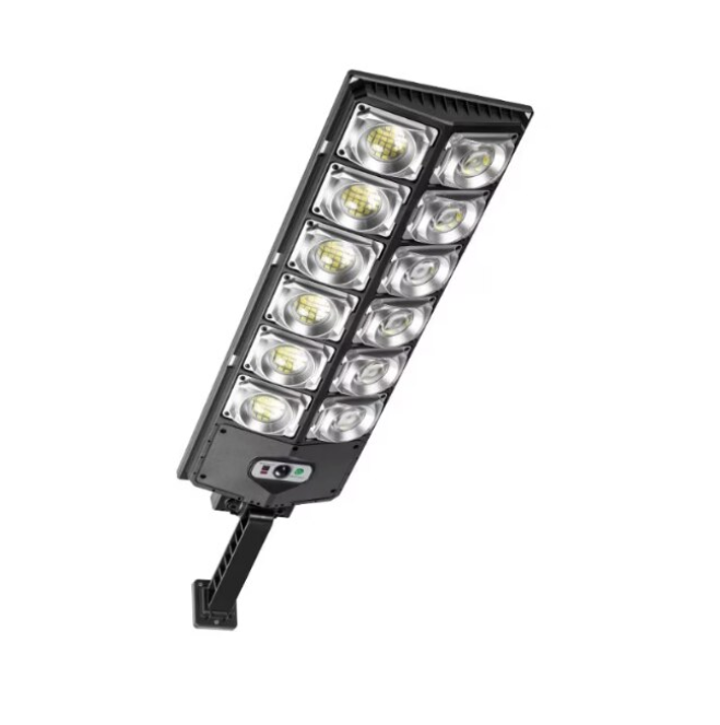 Lampa Stradala cu Incarcare Solara 3000W, 3 Moduri de iluminare, Senzor de Lumina si Senzor de Miscare, Telecomanda Inclusa, Negru