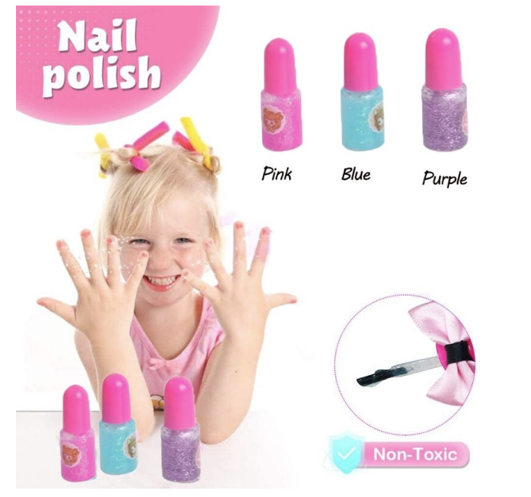 Set manichiura si make-up pentru fetite Flashing Girls, 6 piese, Avaleea