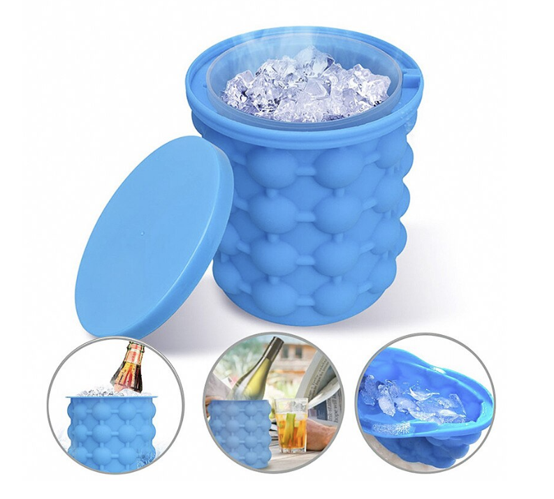 Forma cuburi gheata, Silicon, Albastru