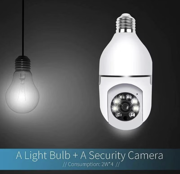 Camera IP, WI-FI, HD, Smart-Bulb, tip bec cu Senzor de Miscare si Aplicatie Telefon