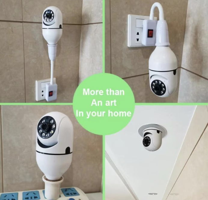 Camera IP, WI-FI, HD, Smart-Bulb, tip bec cu Senzor de Miscare si Aplicatie Telefon