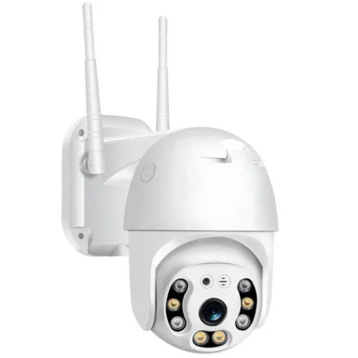 Camera de supraveghere FULL HD, vizualizare 360°, monitorizare non-stop, inregistrare audio-video, full color pentru interior sau exterior, detectie PIR a corpului uman, proiector automat, alb