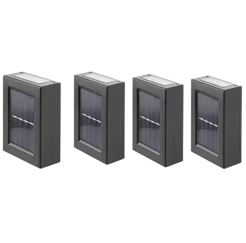 Lampa solara de perete cu lumini bidirectionale, timp de functionare 8-10 ore, Negru
