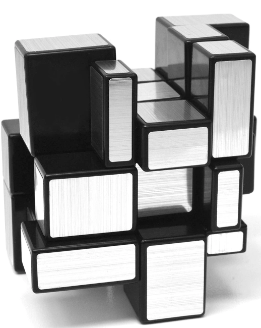 Oglindă Cub Rubik 3x3x3 Moyu argintiu/auriu