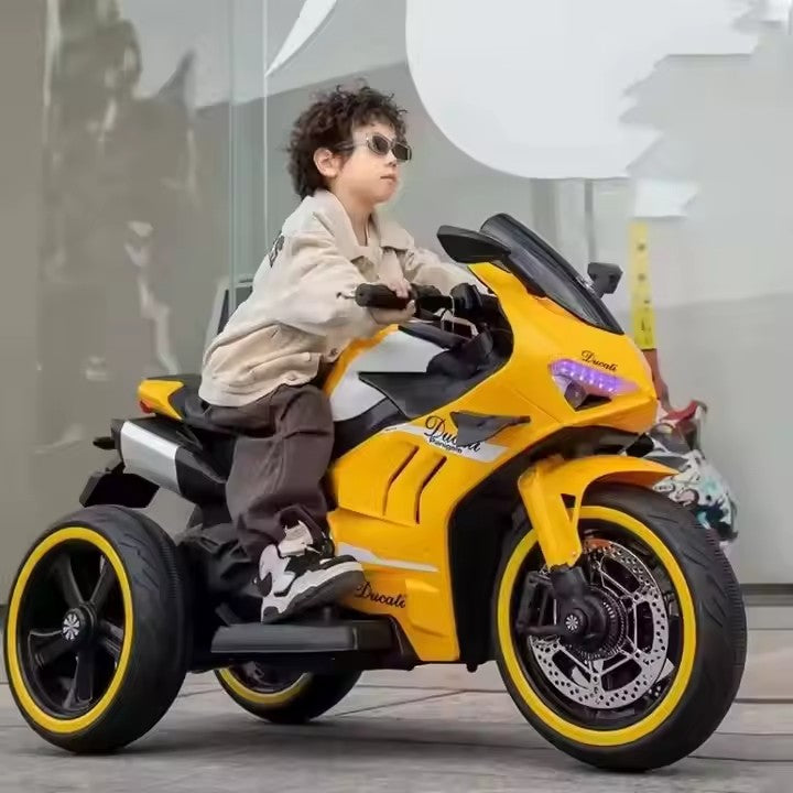 Motocicletă Electrică pentru Copii AT PERFORMANCE®, 12V, 3 Roți, Lumină și Sunet, Mers cu Spatele, Baterie Inclusă