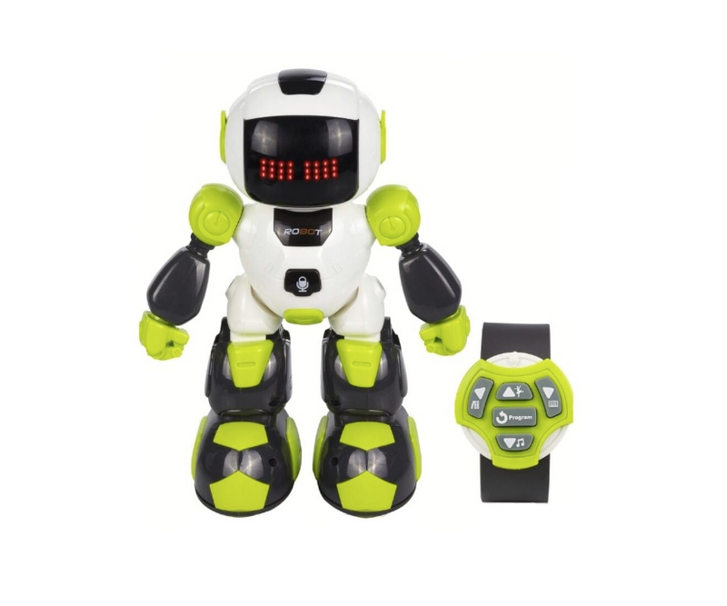 Robotel dansator Buddy cu telecomanda sub forma de ceas, 27 cm