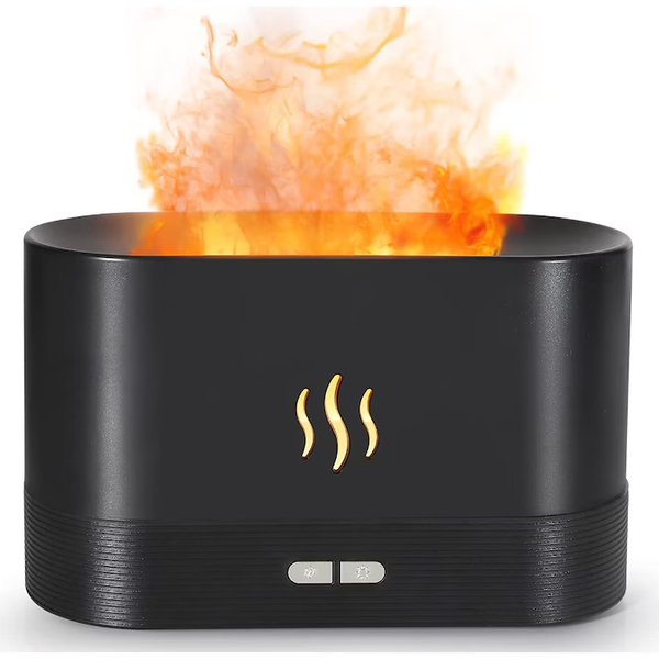 Umidificator de aer cu difuzor de arome AirFlow, design Ambiental Home Fire, Negru