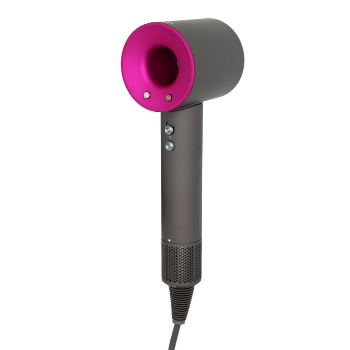 Uscator de par Supersonic cu 5 atasamente, 4 temperaturi, 3 viteze, fuchsia/nichel, 1600W