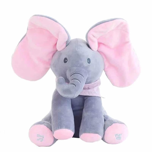 Jucarie plus Elefant Cucu-Bau interactiv muzical, 30 cm