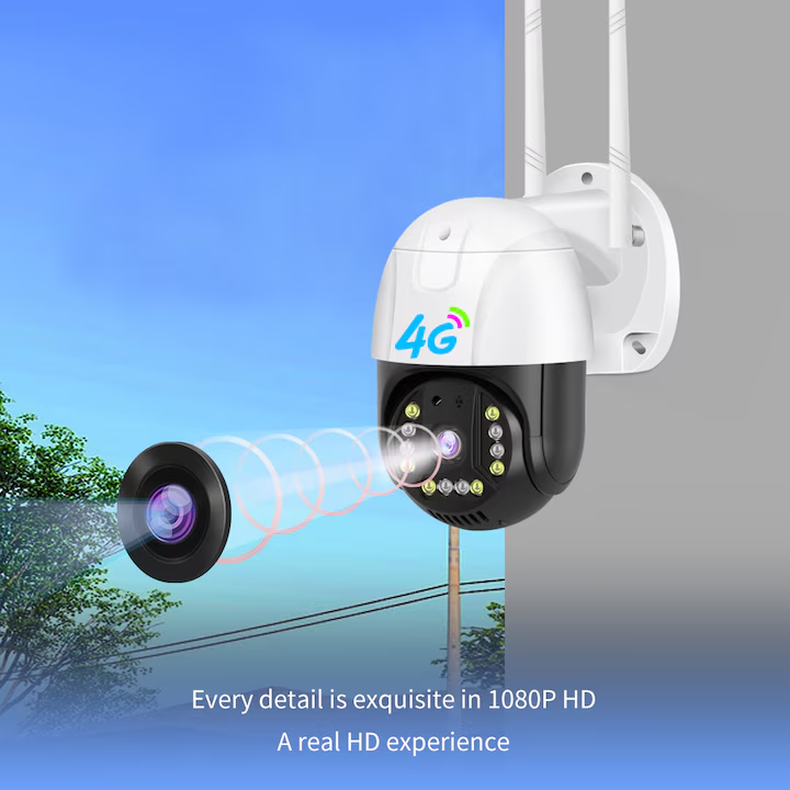 Camera Supraveghere video cu SIM, conexiune 4G 3MP 1280 x 720, intelligent tracking, PTZ, Lan, DVR, NVR Micro SD, Rotire, Alarma miscare, Interior & Exterior