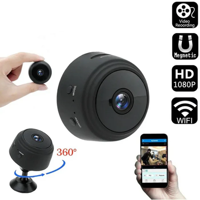 Mini Camera de Supraveghere, Functie Audio/Video, Night Vision, Wifi, Full HD 1080p + Tableta grafica rescriptibila pentru desen, 8.5-inch, Creion, Buton Stergere