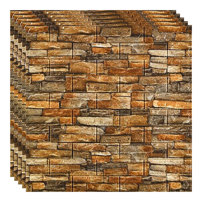 10 x Placi Tapet 3D - 70 X 77 Cm "Piatra Maro Inchis" 3mm