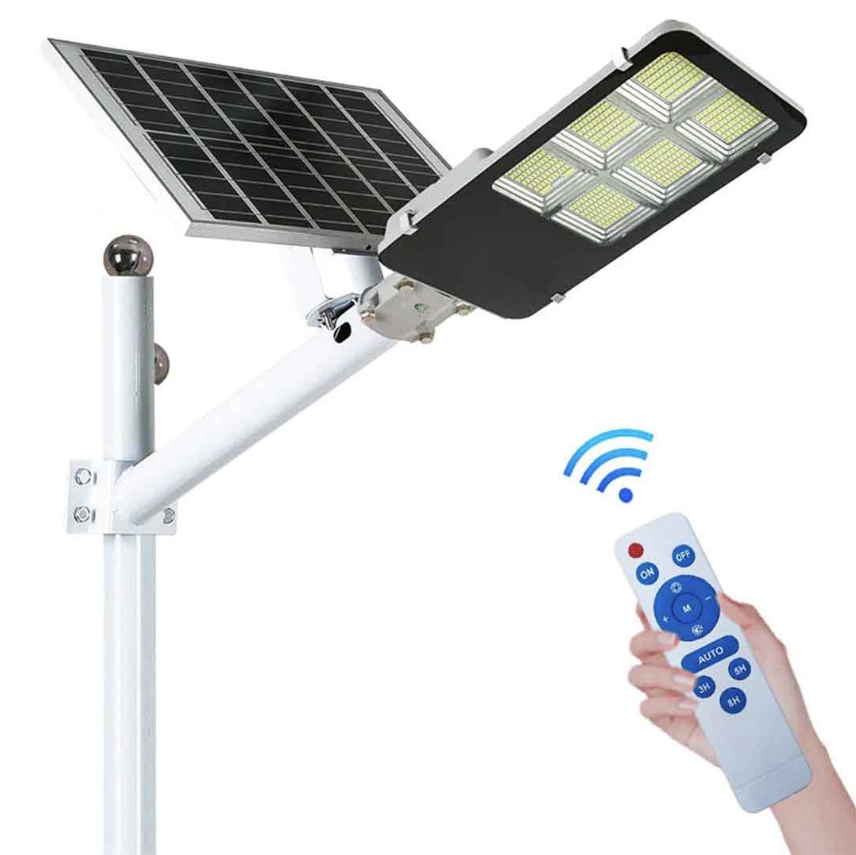 Lampa cu panou solar si suport metalic cu telecomanda si senzor de lumina