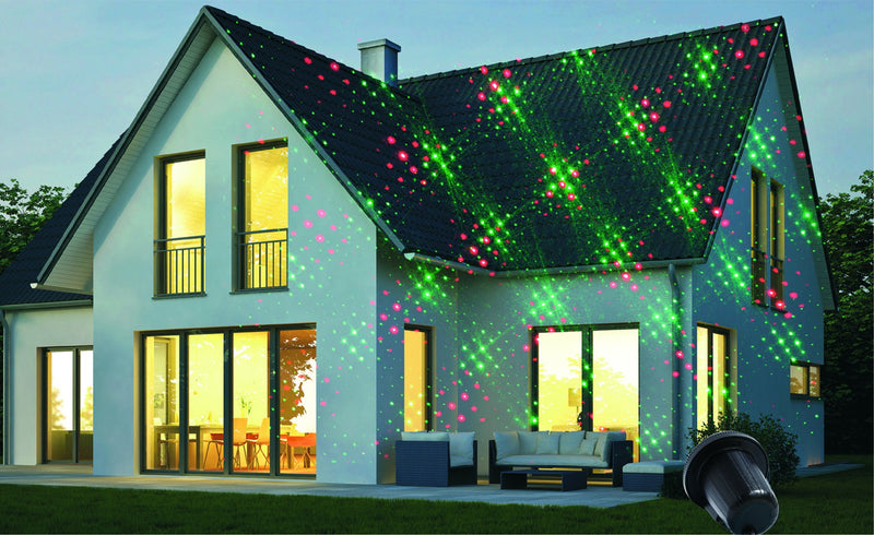 Proiector laser, exterior / interior, Hoff, rosu + verde, aluminiu