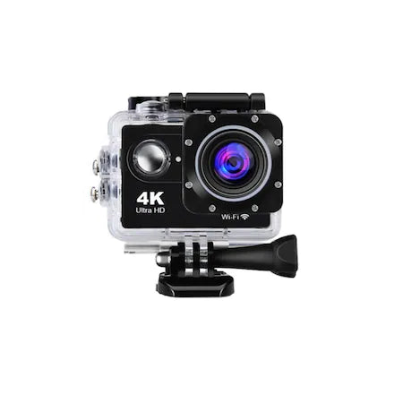 Camera video sport 4K Ultra HD AIX, WiFi 2.0, raza 170D casca impermeabila, subacvatica, inregistrari video sport ski, surf culoare negru