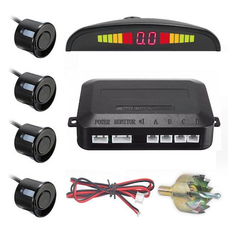 Senzori parcare cu display LED, negru