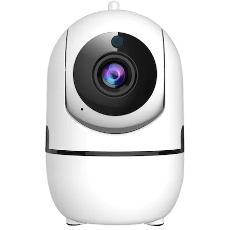Set Baby Monitor Wireless , Monitorizare Video Audio Bebelusi , Vedere Nocturna, Sunet Bidirectional, Functie Push To Talk, Rotire Automata, Full HD 2MP 1920*1080, Senzor Miscare, Alb