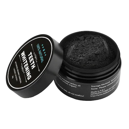 Pudra Organica din carbune Activ bambus, cu efect de Albire Dinti, 100% natural si organic, aroma usoara menta, 30gr