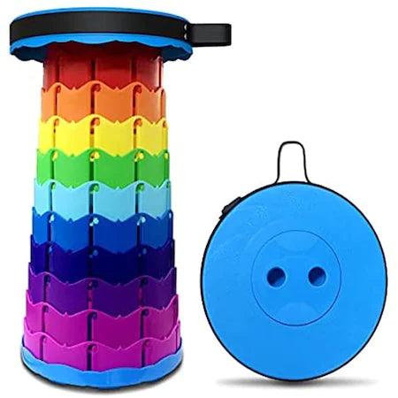 Scaun telescopic pliabil pentru camping si pescuit Scaun retractabil Scaun extensibil cu pliere telescopica Scaun portabil extensibil. Scaun retractabil , taburet extensibil , Multicolor