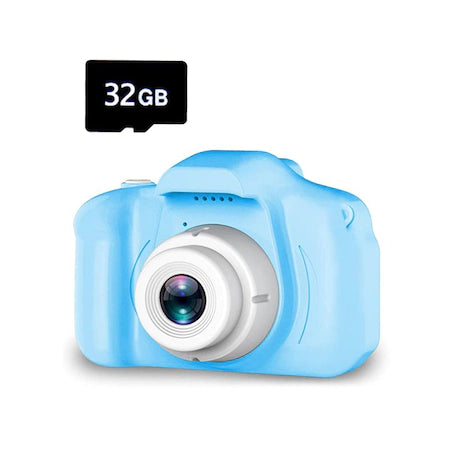 Camera foto digitala pentru copii, 32GB, Functie foto/video, Full HD, 1080P, Albastru