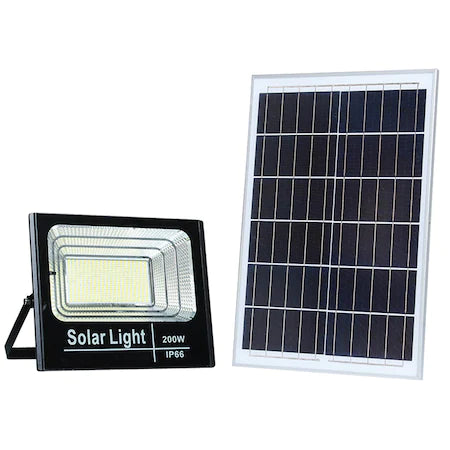 Proiector led 200W Rezistent La Apa cu panou solar cu Telecomanda