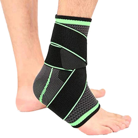 Glezniera Elastica, orteza de protectie, prindere cu benzi de fixare elastice, tip bandaj, negru cu verde