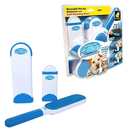 Set 2 perii si accesoriu pentru indepartarea parului de animale, Fur Wizard