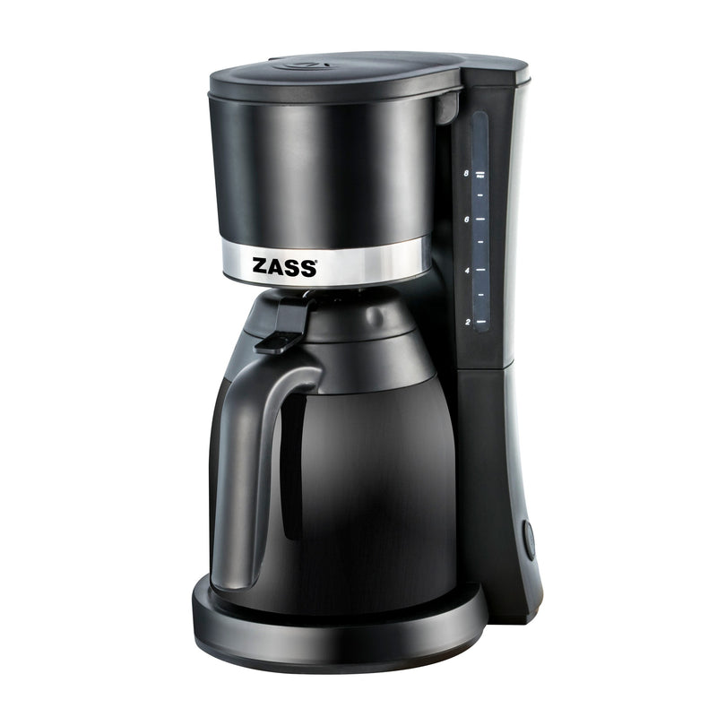 Cafetiera Zass, 800 W, 1 l, capacitate 6 - 8 cesti, functie antipicurare, functie de mentinere cald, neagra