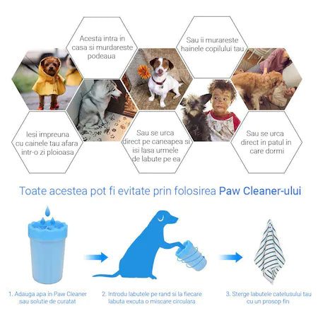 Dispozitiv pentru curatare labute animale, talie medie, marime M, albastrU