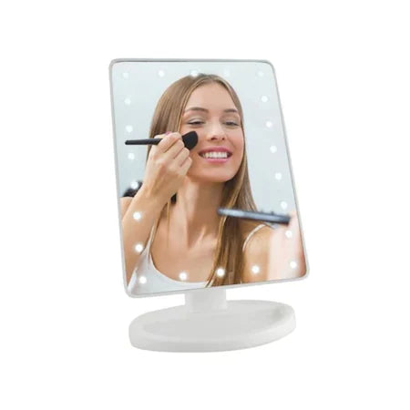 Oglinda pentru Make-up cu 22 LED-uri, Reglare Inaltime,12,5 x16,5 x26cm, Iluminare Eficienta
