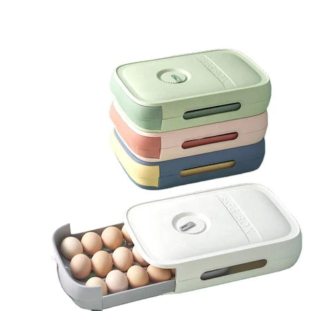 Cutie pentru oua, Dimensiuni 32 × 21 × 7,8 cm, Material plastic PP alimentar, Albastra