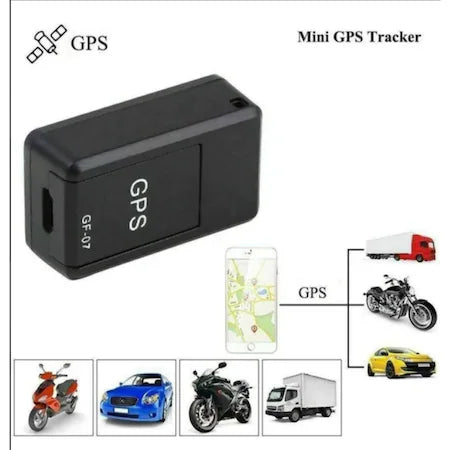 Dispozitiv mini GF-07, Localizare GPS, Compatibil cu iOS/Android, 35x20x14 mm, Negru