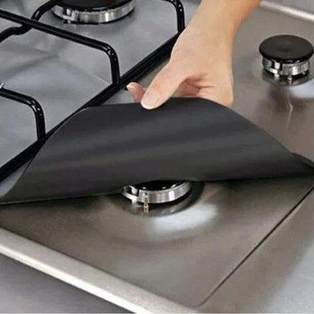 Set 4 folii detasabile de protectie pentru aragaz, usor de spalat, din teflon