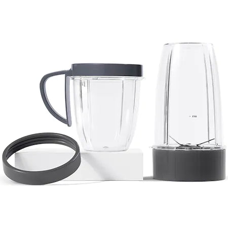 Blender Stil Nutribullet, 600W, 1 viteza, cupa 0.5l, cupa inalta 0.7l, Negru