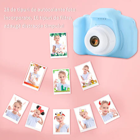 Camera foto digitala pentru copii, 32GB, Functie foto/video, Full HD, 1080P, Albastru