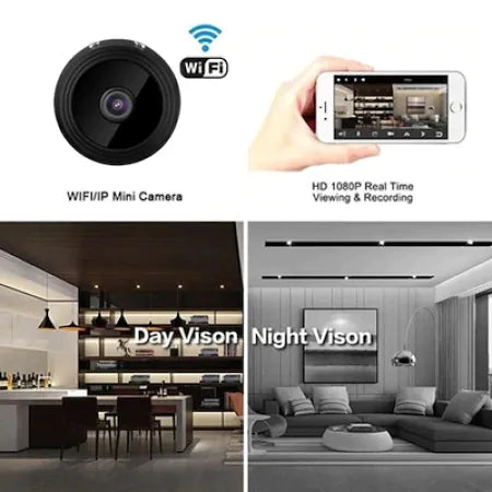 1+1 GRATIS! Mini Camera de Supraveghere, Functie Audio/Video, Night Vision, Wifi, Full HD 1080p, Negru