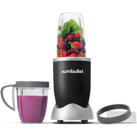 Blender Stil Nutribullet, 600W, 1 viteza, cupa 0.5l, cupa inalta 0.7l, Negru