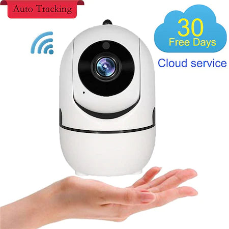 Set Baby Monitor Wireless , Monitorizare Video Audio Bebelusi , Vedere Nocturna, Sunet Bidirectional, Functie Push To Talk, Rotire Automata, Full HD 2MP 1920*1080, Senzor Miscare, Alb