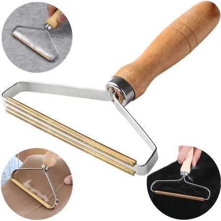 Instrument pentru indepartarea scamelor Farrot premium, Perie de indepartat scame pulvorari.tapiterie, palton, tip rola, maner de lemn