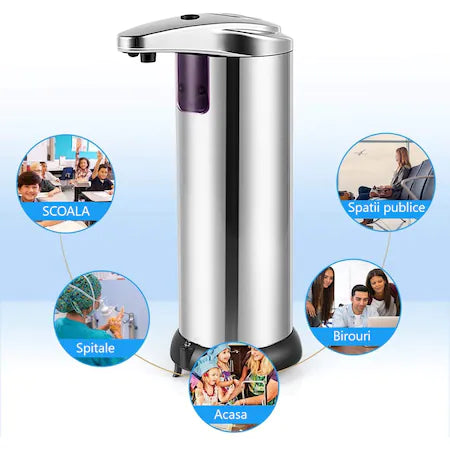 Dozator automat sapun, 250 ml, 5 W, inox